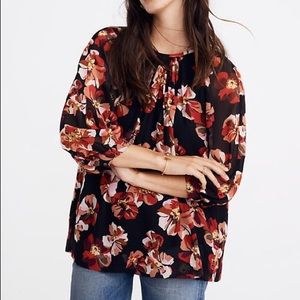Madewell French Rose Bubble Sleeve Blouse